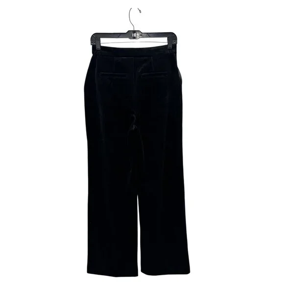 AVEC LES FILLES Women Black Velvet Dress Pants 2 - Picture 4 of 7